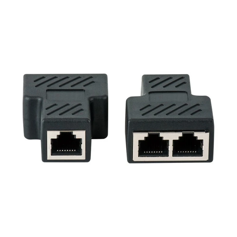 Splitter Adapter 1 to 2 Dual Female Port CAT5/CAT 6 LAN Sockt