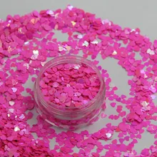 TCI53 Сердце формы Радужный перламутровый цвет: розовый Кармин цвета конфетти spangles блеск для дизайна ногтей DIY украшения 1 упаковка = 50 г