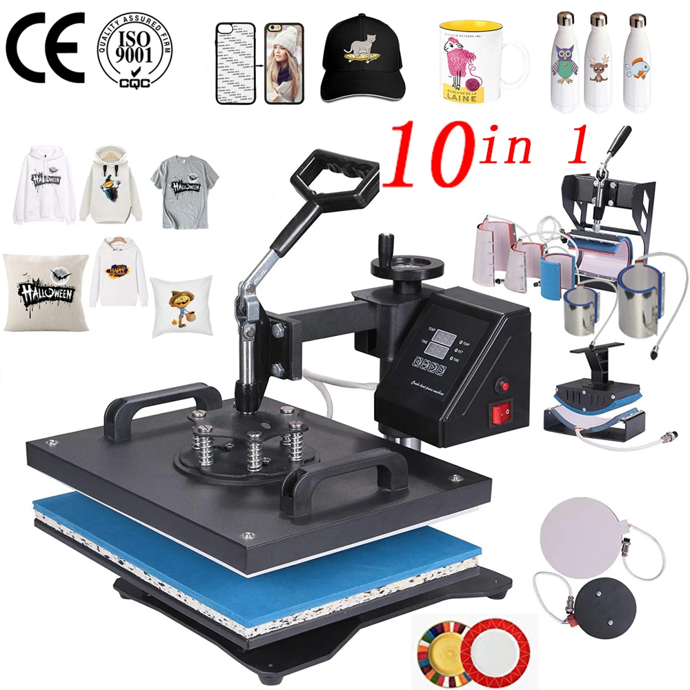 Promotion doubl display 30*38CM 10 in 1 Combo Heat press Machine