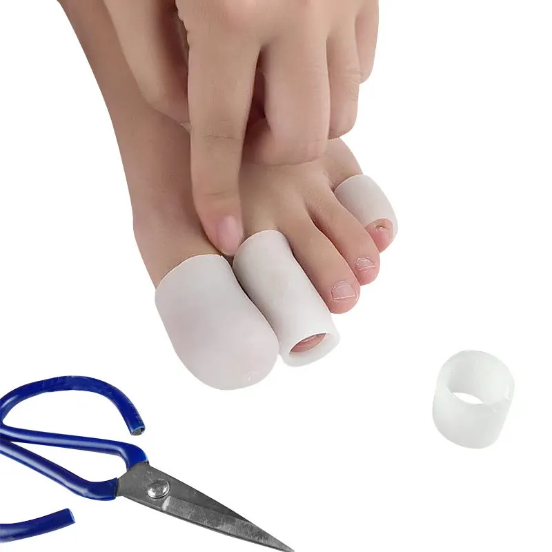 Silicone Gel Toe Sleeves Separators Finger Tube Insole Protector Foot Caps Protector Feet Finger Toe Insert 1 Pair