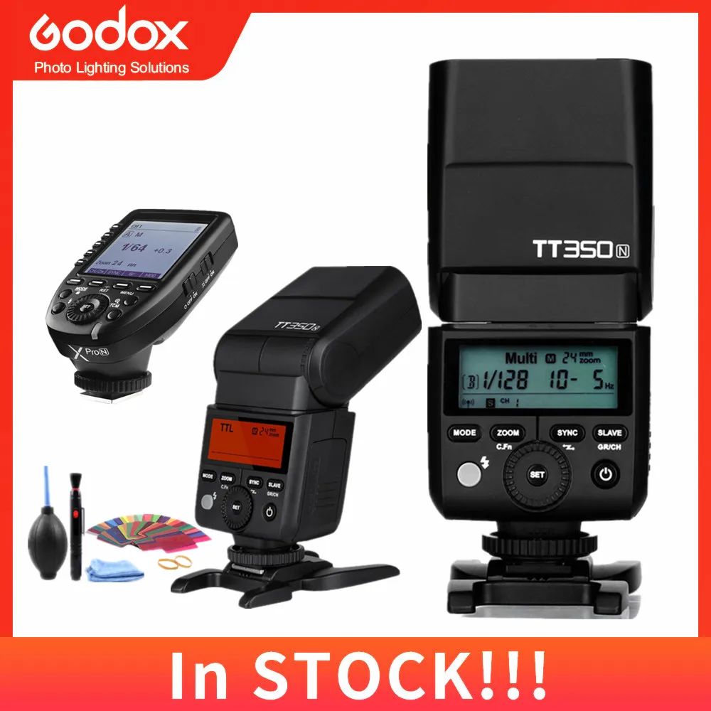Godox Мини Вспышка i-ttl TT350N высокое DSRL FLASH Скорость 1/8000 s GN36+ 2,4G беспроводной Мощность триггер Xpro-N для Nikon Камера - Цвет: 1xTT350N and XPro-N