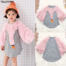 TELOTUNY/ г.; модные топы с рисунком лебедя для маленьких девочек; Пушистый свитер; пуловер; блузка; ZY30