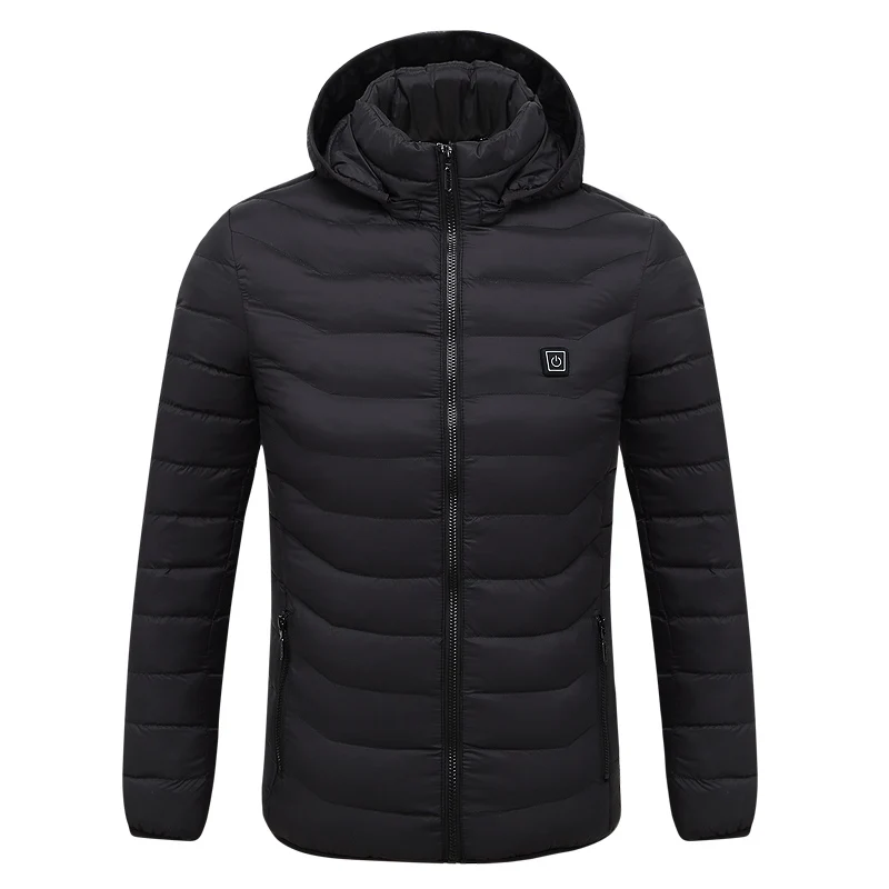 Mens Winter Heated USB Hooded Work Jacket Coats Adjustable Temperature Control Safety Clothing