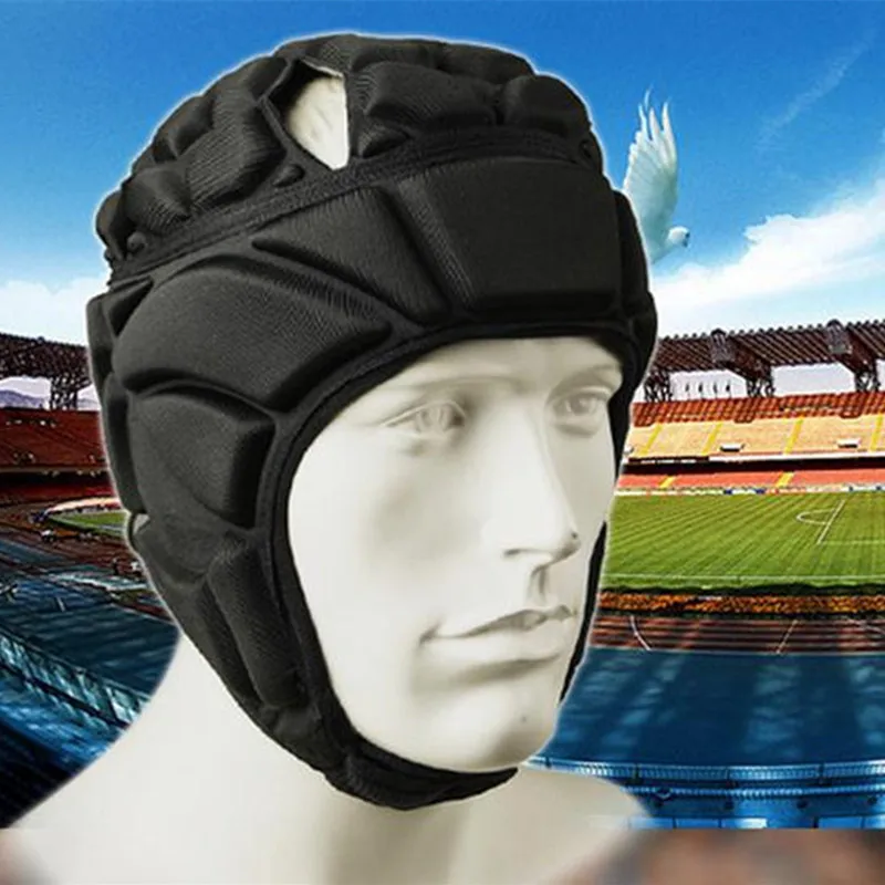 comprar 2018 Homens Profissão Futebol Goleiro de Futebol Esportes Capacete de Rugby Scrum Cap Cabeça Guarda Goleiro Rolo Chapéu De Fibra Protetor de Cabeça
