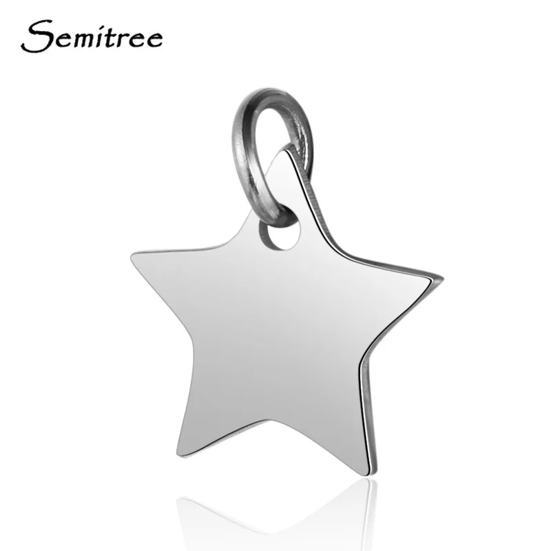 Подвески Semitree 5 шт./лот из нержавеющей стали в форме звезды с открытым