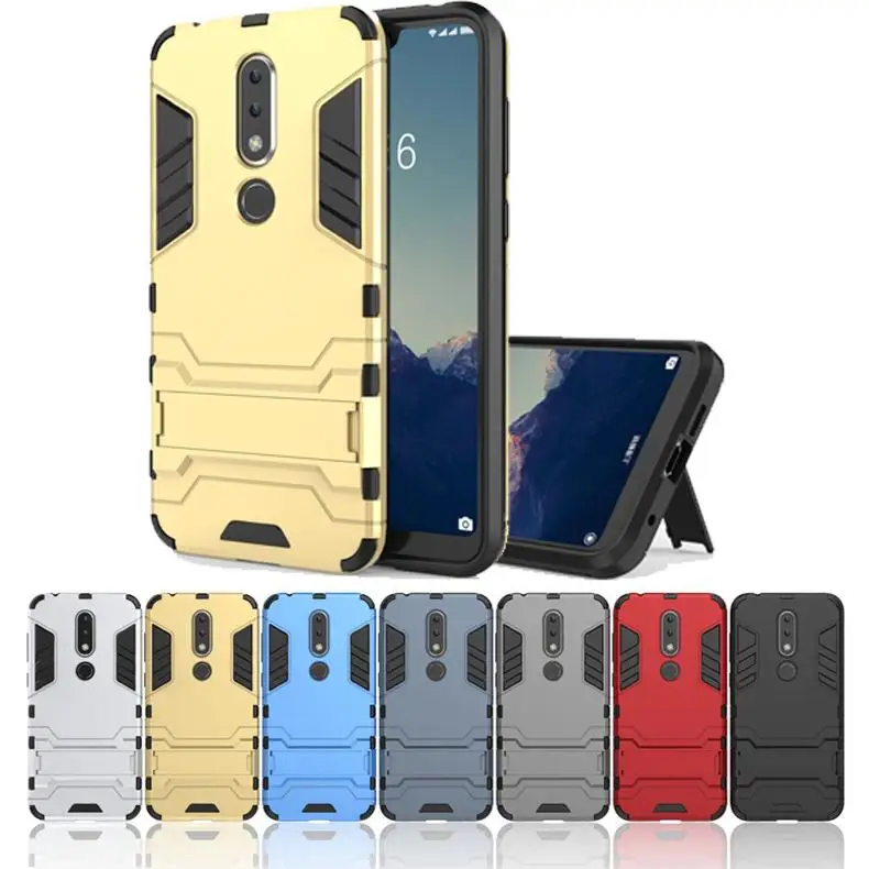 For Nokia X6 / 6.1 6 2018 Hybrid Armor Rugged Rubber Kickstand Case Cove |