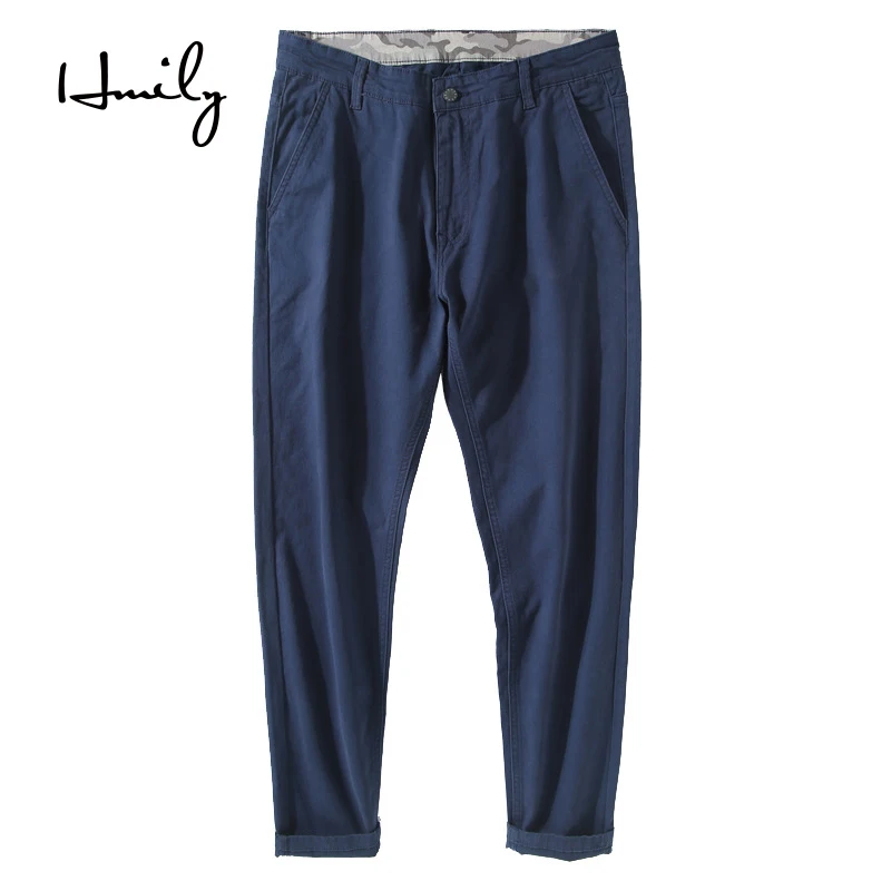 HMILY Pants Men Spring and Autumn Classic Fashion Slim Fit Casual Male Trousers High Quality Mens Brand Clothing Plus Size