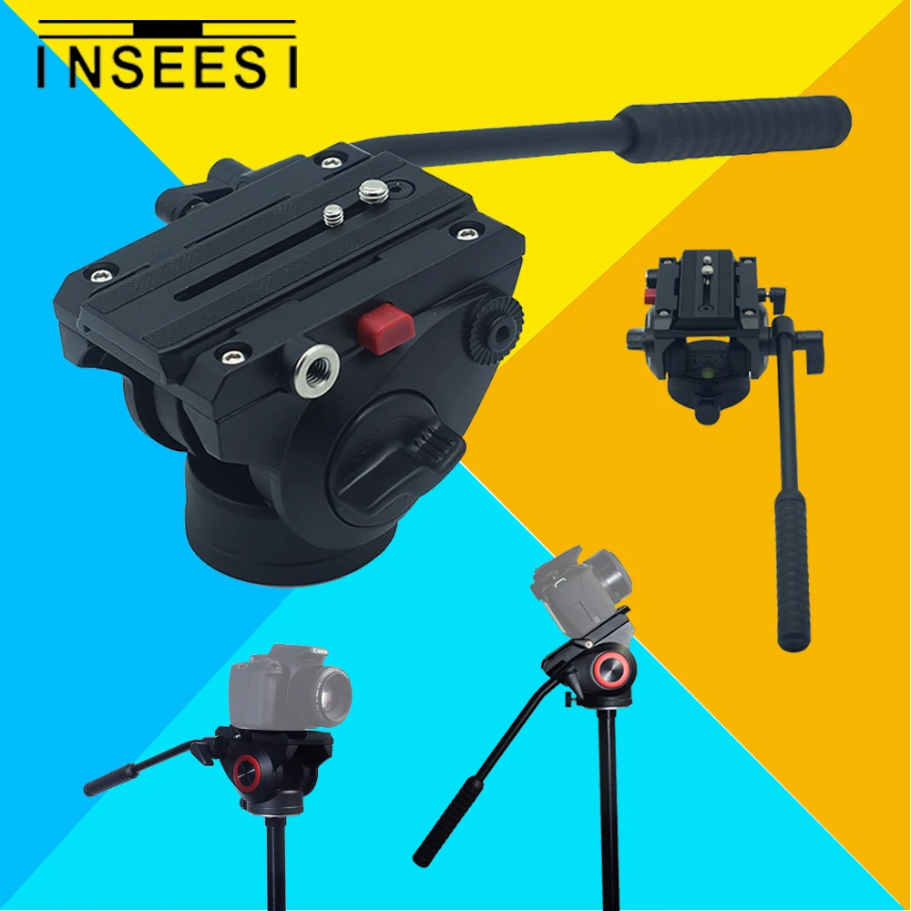 

INSEESI Aluminum Alloy Fluid Drag Head Tripod Head photography The camera Holder Tripod For DSLR Nikon Canon Sony Came