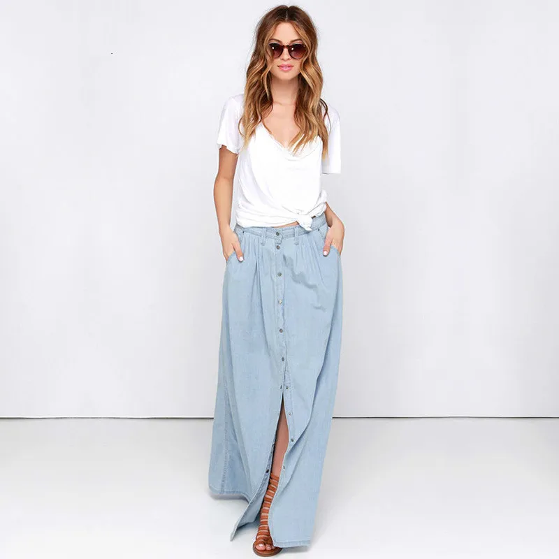 женская юбка большой размер для женщин длинная XXXL|long skirt|cotton long skirtdenim skirt |