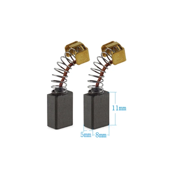 Шлифовальные приспособления для станка арматурного ротора, статора, подшипника, муфта для провода, губчатая Базовая пластина, Угольная щетка и т. д. для Makita BO4510 - Цвет: Carbon brush 1 Pair