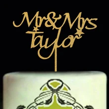 Блестки на заказ свадебный торт Топпер, Персонализированные фамилия свадебный торт Топпер, Mr и Mrs торт Топпер для свадьбы помолвки
