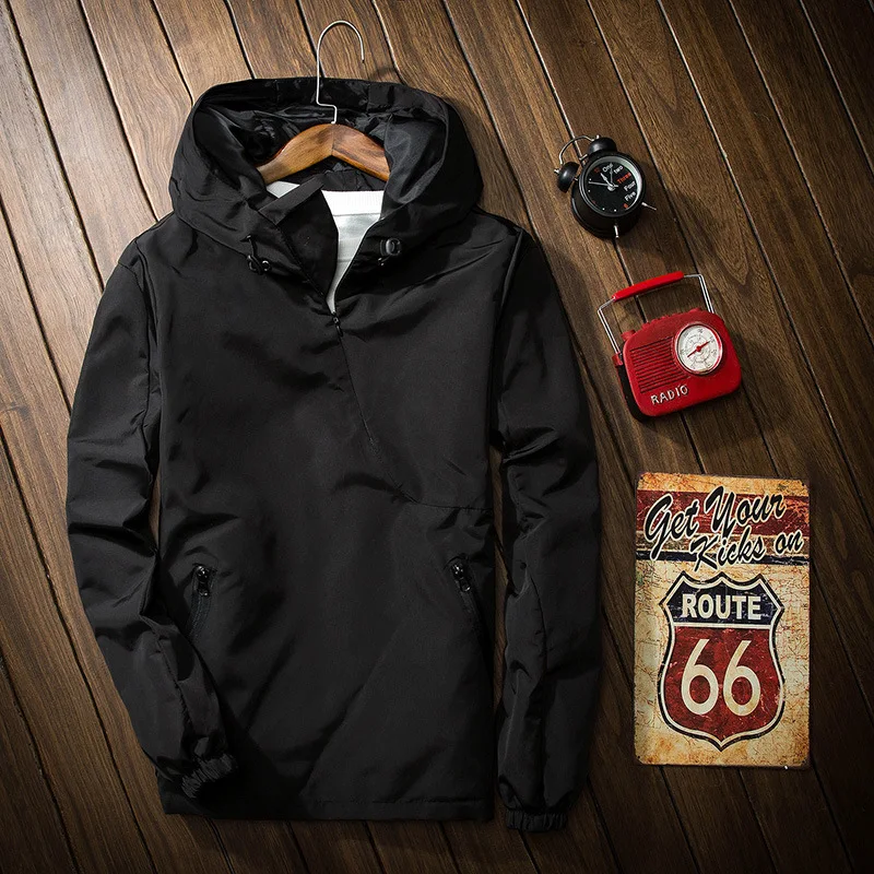 Günstige Casual Männer Hoodies Herbst Feste Armee Grün Schwarz Bomber Jacke Fashion Zipper Mit Kapuze Windjacke Taktische Männlichen Hoody Pullover