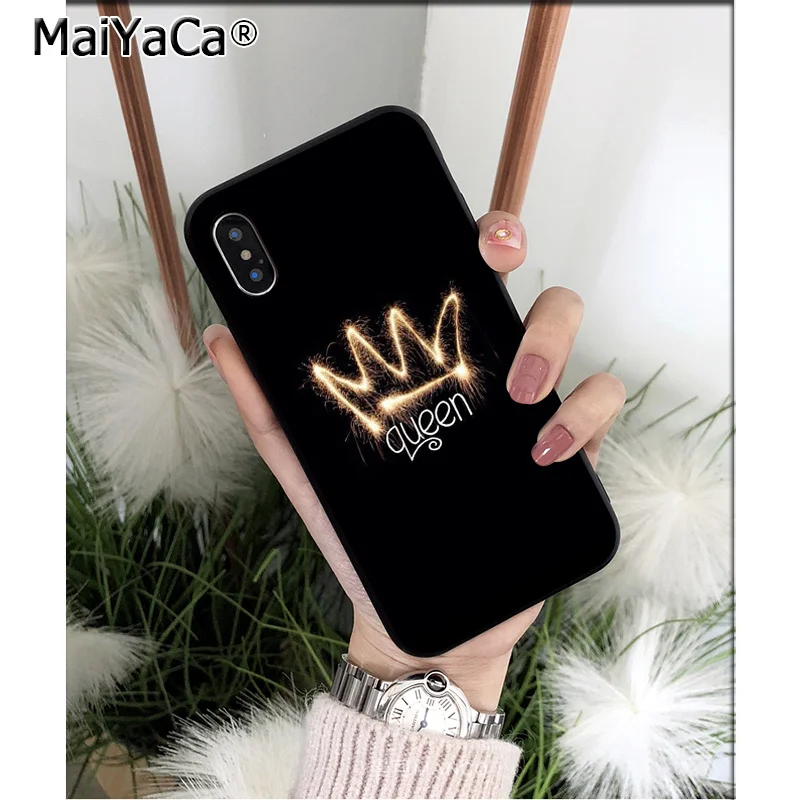 MaiYaCa Crown King queen высококачественный чехол для телефона для iPhone X XS MAX 6 6S 7 7plus 8 8Plus 5 5S XR - Цвет: A12