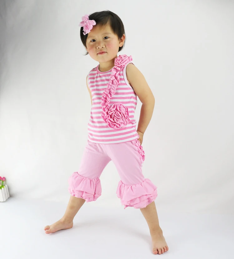 

Promotion Clothes New Summer Girls Set Kids Apparels Tank Top+shorts Two Pieces Clothing Sets Children Ruffles