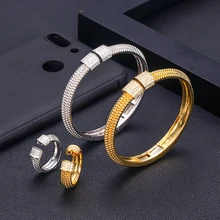 Jankelly, роскошный геометрический браслет, кольцо, наборы, модные, Дубай, серебряные, Свадебные Ювелирные наборы для женщин, свадебные brincos para as mulheres