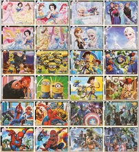 4pcs/set Anna Elsa Paper jigsaw puzzles for children kids brinquedos Sofia Minions Avengers toys educational