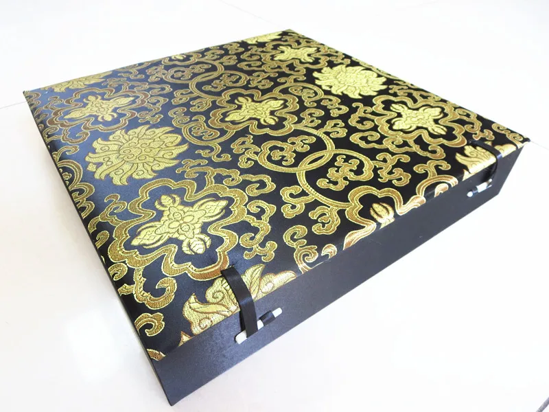 

High End Large 9 Grid Wooden Storage Box Cotton Filled Silk brocade Mens Bracelet Watch Jewelry Gift Packaging Case
