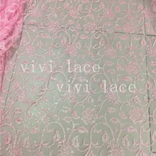 Быстрая 5 ярдов F734# розовый цветок блеск печати Тюль в африканском стиле кружева для свадьбы/вечернее платье/вечерние