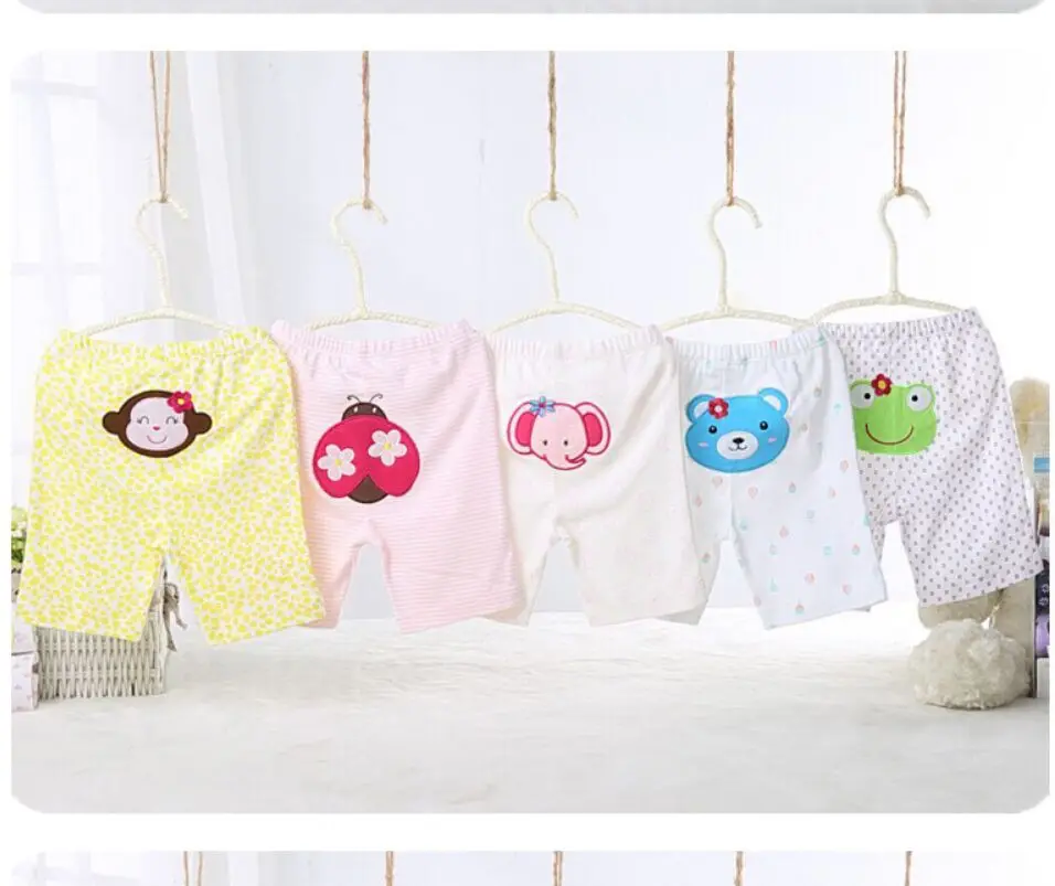 1 PCS Summer Baby Shorts Cartoon Kids Trousers Knitted Cotton Pants