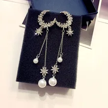 Показать лицо тонкие серьги Корея Джокер кисточкой кулон супер сказочные серьги длинные темпераментные серьги для женщин