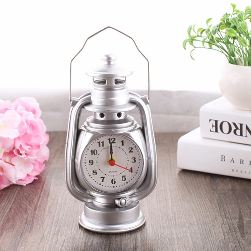 

Simulated kerosene lamp model alarm clock retro multi-functional decoration model seat clock table clock gifts