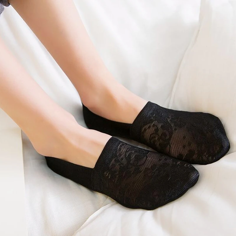 Новые прозрачные короткие кружевные носки женские летние открытые носки-следки женские мягкие низкие невидимые носки