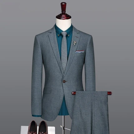 2 Pieces (Jacket+Pant) Newest Men's Blazer Suit Slim Casual Jacket Pants Business Dress Groom/ Groomsmen Tuxedos Wedding Suits 2 Pieces (Jacket+Pant) Newest Men's Blazer Suit Slim Casual Jacket Pants Business Dress Groom/ Groomsmen Tuxedos Wedding Suits
