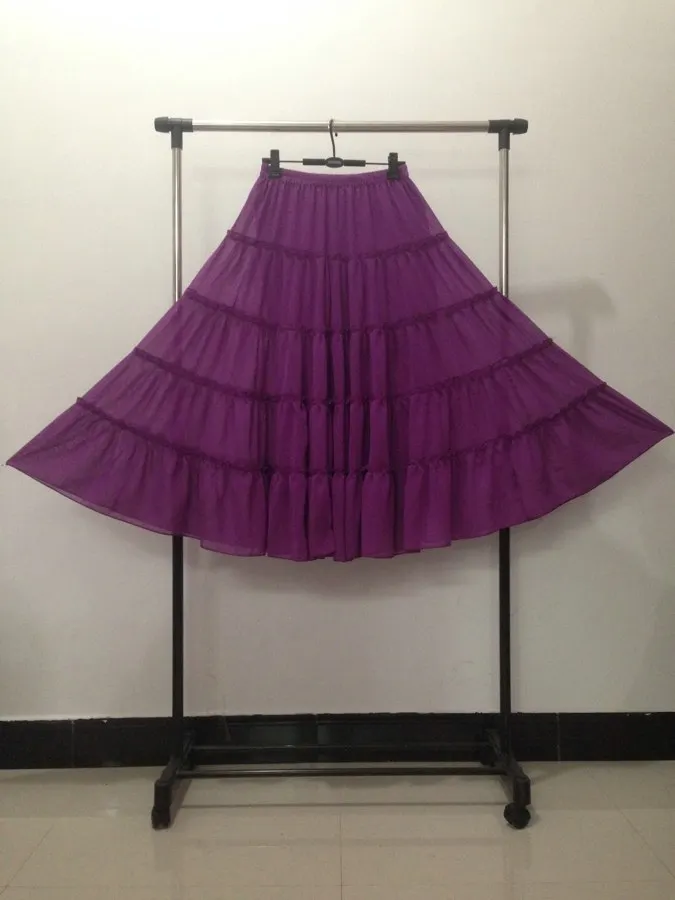 Новые женские шифоновые богемные пляжные юбки, Плюс Размер Повседневная Макси Расширительная юбка, модные юбки принцессы