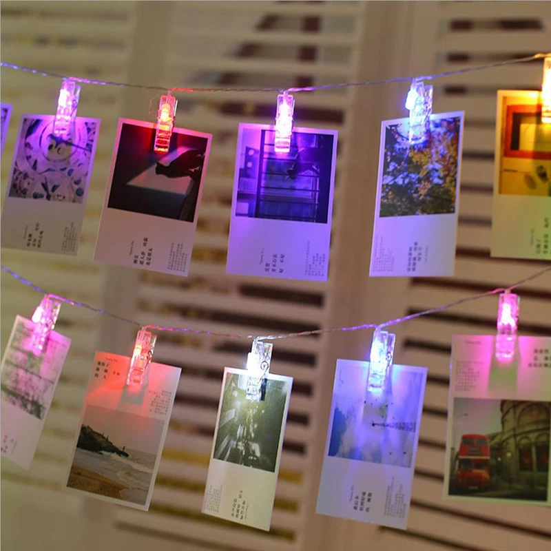 

1.5M 3M Photo Clip Holder LED String lights Battery Powered Christmas New Year Party Wedding Home Decoration Fairy lights