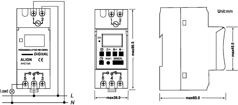 AHC15A 16A AHC20A 20A Еженедельный программируемый ЖК-цифровой переключатель времени, переключатель таймера на din-рейку