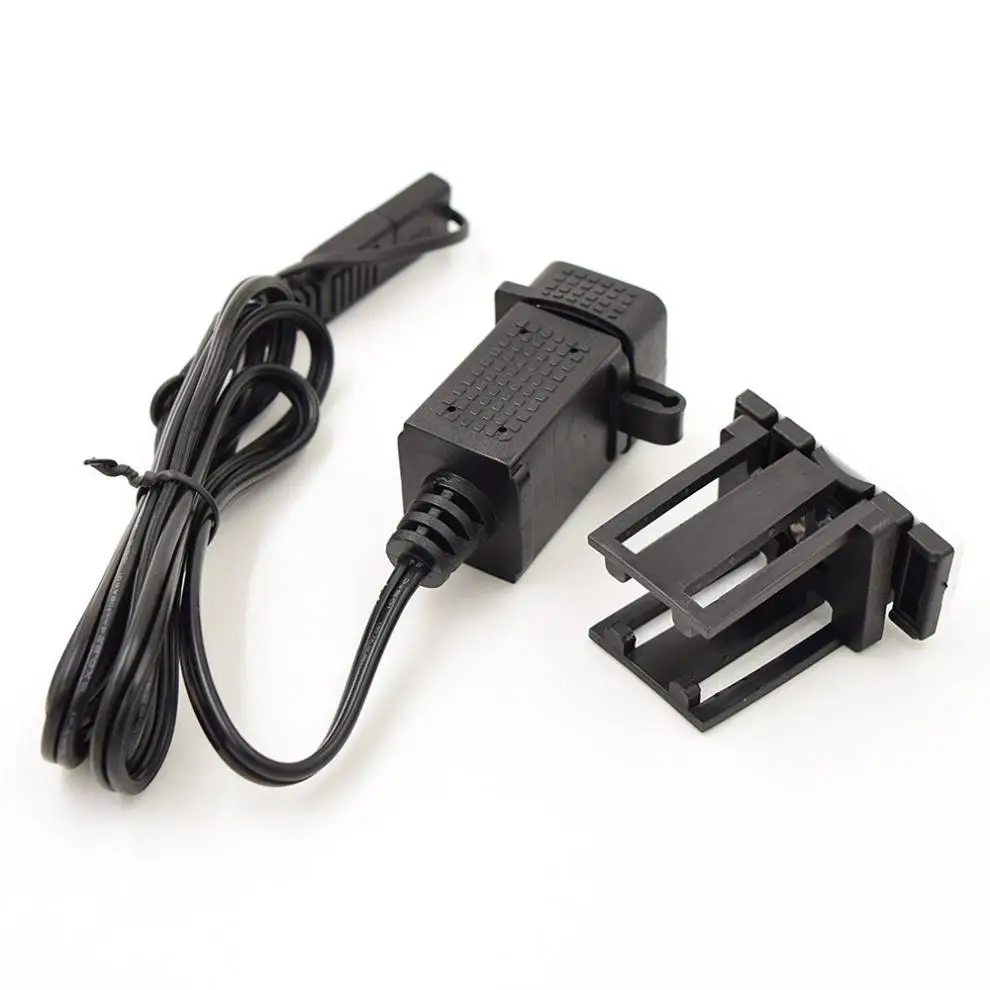 12 V-24 V 3.1A SAE черный двойной USB Кабель-адаптер с двумя Порты и разъёмы Мощность розетка смарт-телефонов и планшетных gps Зарядное устройство для мотоцикла