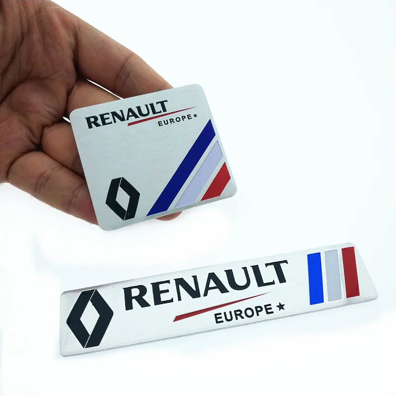 

CDIY For Renault logo car emblem Aluminum paste Fender Side Sticker for Koleos KADJAR Fluence TALISMAN car styling Accessories