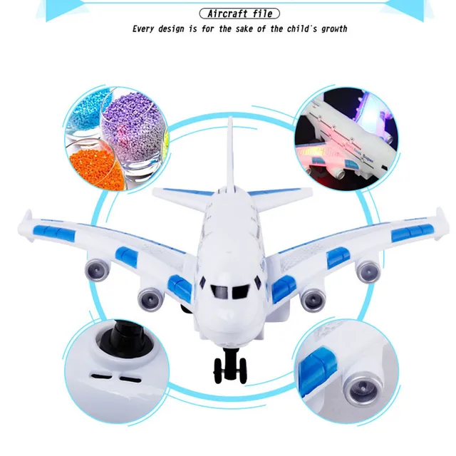 Electrical RC Plane Plastic Toys For Kids Remote Control Airplane Model Outdoor Games Children Musical Lighting DIY Toys Gifts 4