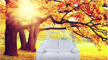

3d wallpaper custom photo non-woven mural Dusk maple sunset background decoration painting 3d wall murals wallpaper for walls 3d
