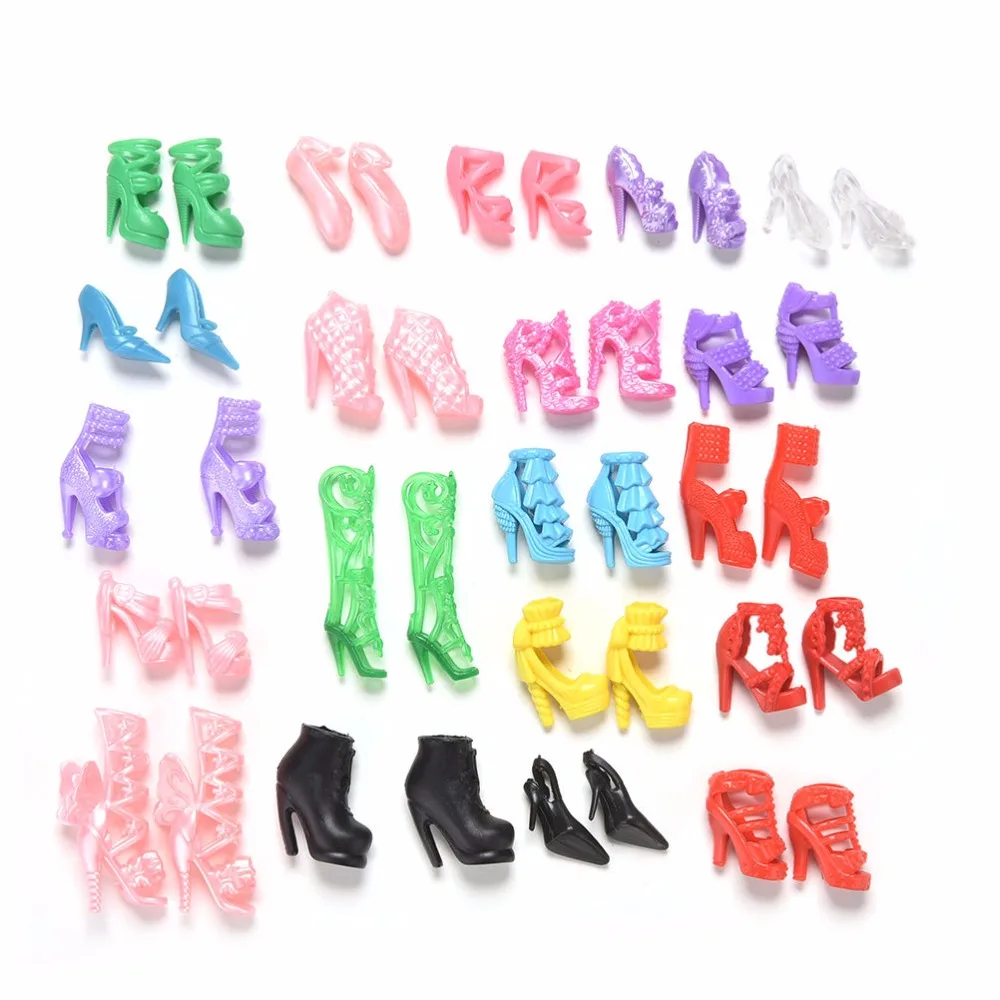 

1Set=20 pairs Doll Shoes Fashion Cute Colorful Assorted shoes for Doll with Different styles High Quality Baby Toy