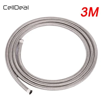 

3 Meters An6 Stainless Steel Braided Fuel Hose Line Oil Petrol Silver Water Hose Teflon Oil Line Fuel Hose Gasoline Brake Line