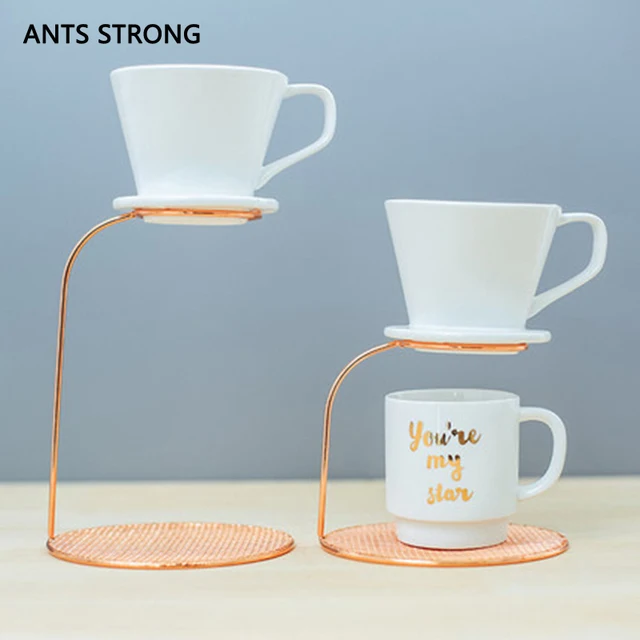 Cheap ANTS STRONG Rose gold coffee dripper stand/household hand coffee filter cup holder supporting tools Cheap ANTS STRONG Rose gold coffee dripper stand/household hand coffee filter cup holder supporting tools