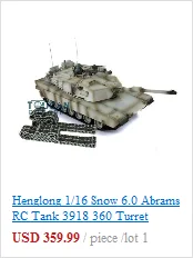 Henglong 1/16 6,0 Модернизированный Abrams rc Танк 3918 360 револьверные металлические гусеницы резиновые TH12942