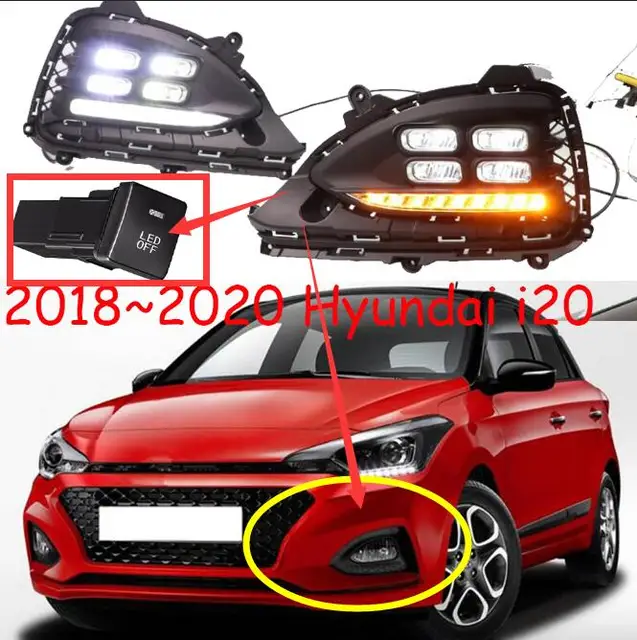 1set LED Daytime Running Light For Hyundai I20 DRL 2018 2019 dynamic