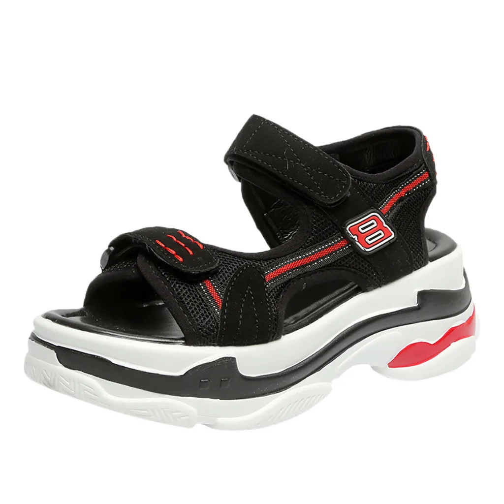 

SAGACE Women Outdoor Round Toe casual Sandals Breathable Wedges Hook&Loop Sandals Sexy High Quality Outside Ladies Shoes