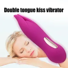 DIBE USB Charging Double Tongue Kiss Vibrator Medical Silicone 10 Frequency Vibration,IPX6 Waterproof Sex Toys For Women