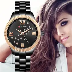 Curren Для женщин s часы лучший бренд роскошных часов Для женщин кварцевые часы Водонепроницаемый 316L Сталь женская одежда женские часы Montre Femme