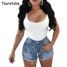 Tsuretobe летние модные сексуальные джинсовые шорты с дырками женские брюки-клеш с вышивкой мини шорты облегающие вечерние Клубные шорты женские