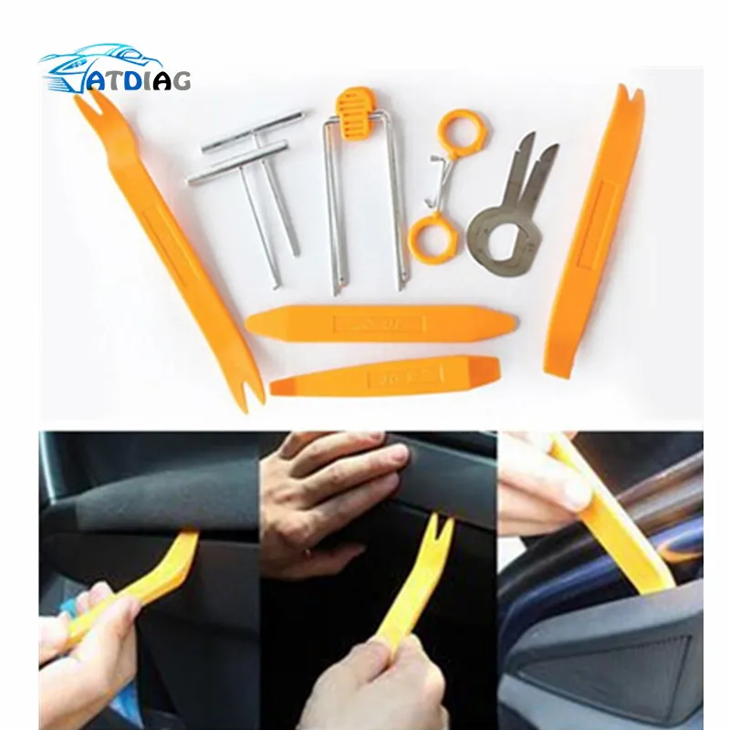 

Sale 12pcs/set Car Radio Door Clip Panel Trim Dash Audio Removal Open Installer Pry Tool For Auto Vehicle BMW Honda Audi Benz VW