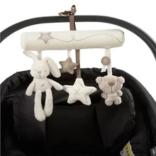 Милые детские погремушки с кроликом в русском и английском стиле, 1 предмет, 0-12 месяцев, мягкая подвесная детская игрушка, музыкальные детские подарки