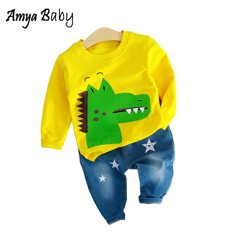 

AmyaBaby New Autumn Baby Boy Clothing Cartoon Long Sleeve Tops Pants 2pcs Baby Girl Outfits Infant Clothing Boy Girl Clothes Set
