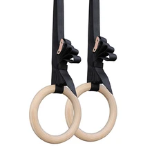 Деревянные гимнастические кольца 28 мм художественной гимнастики более гибкими пряжками прочный регулируемый плечевой ремень тренажер для фитнеса