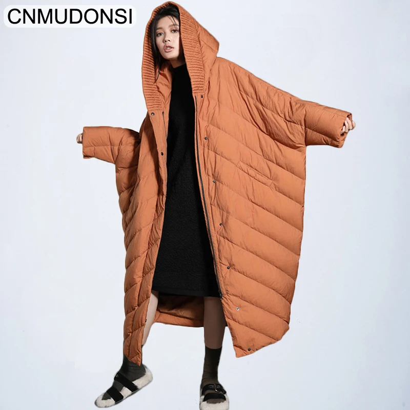 

CNMUDONSI New Fashion Oversize Hooded Large Size Winter Jacket 2018 Female's Single Breasted Warm Coat Jaqueta Feminina