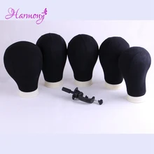 1 шт. черный 21 ''-25'' холст блок манекен голова хлопок холст голова для изготовления париков