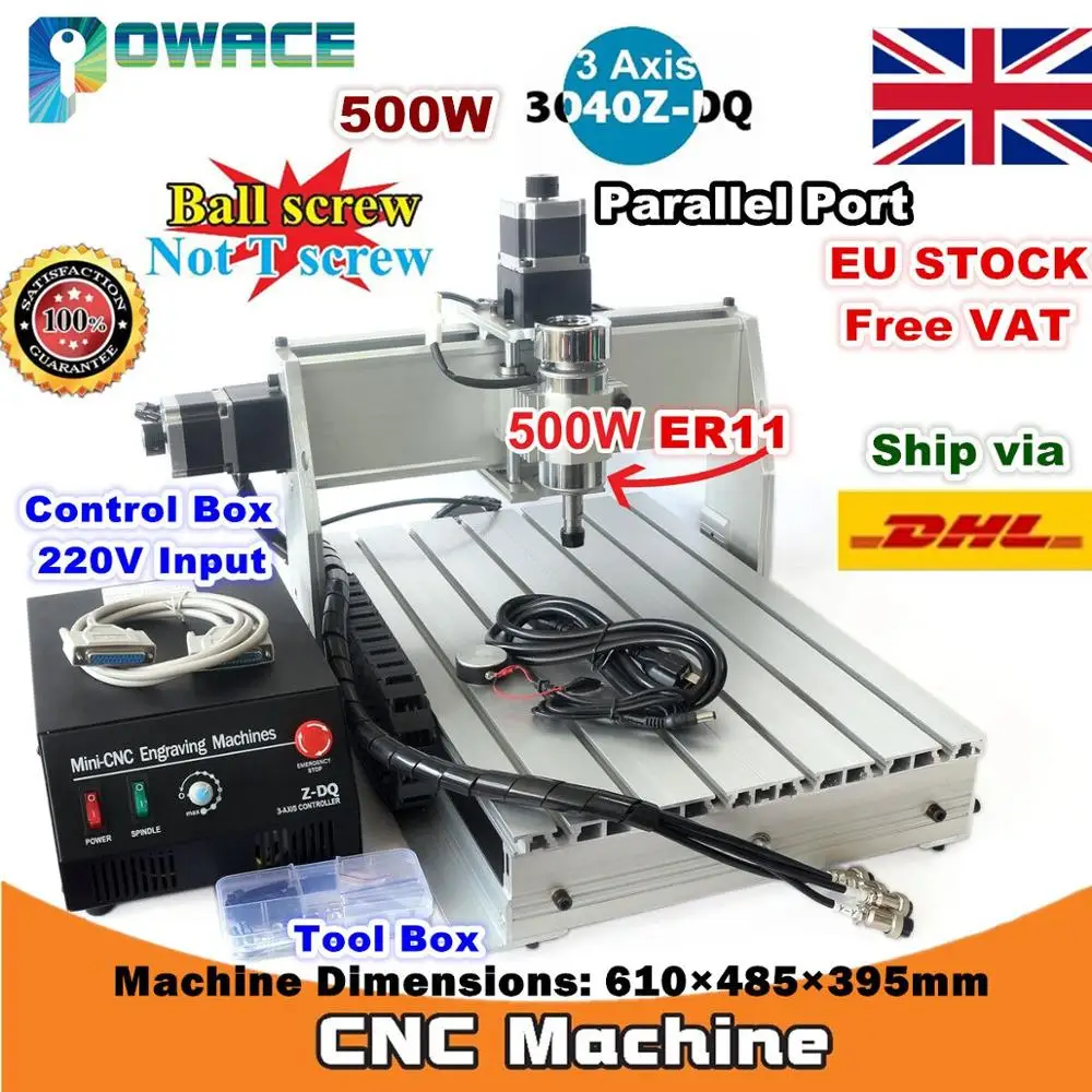 [ЕС бесплатная НДС] 3 Axis 500W 3040Z DQ Параллельный/USB Порты и разъёмы для рабочего стола